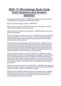 BIOD 171 Microbiology Study Guide  Exam Questions And Answers  2026&sol;2027 