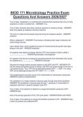 BIOD 171 Microbiology Practice Exam  Questions And Answers 2026&sol;2027 