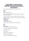 Actual BIOD 171 Microbiology  2026&sol;2027 Exam Review Questions  And Answers 