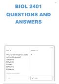 BIOL 2401&lowbar; Chapters 1-3 Review Questions   Having 111 complete questions and answers correctly answered