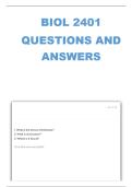BIOL 2401&lowbar; Exam -1 Review   Having 111 complete questions and answers correctly answered