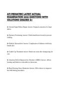 ATI PEDIATRIC LATEST ACTUAL EXAMINATION 2026 QUESTIONS WITH SOLUTIONS GRADED A&plus;