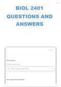Biology 2401 - Lecture Exam 3  Having 189 complete questions and answers correctly answered