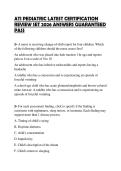 ATI PEDIATRIC LATEST CERTIFICATION REVIEW SET 2026 ANSWERS GUARANTEED PASS