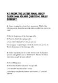 ATI PEDIATRIC LATEST FINAL STUDY GUIDE 2026 SOLVED QUESTIONS FULLY CORRECT