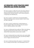 ATI PEDIATRIC LATEST PRACTICE SCRIPT UPDATED 2026 TESTED SOLUTIONS