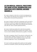 ATI PN MEDICAL SURGICAL PROCTORED TEST BANK ACTUAL EXAMINATION 2026 QUESTIONS WITH VERIFIED ANSWERS GRADED A&plus;