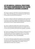 ATI PN MEDICAL SURGICAL PROCTORED TEST BANK COMPREHENSIVE TEST PAPER 2026 COMPLETE ANSWERS ACCURATE