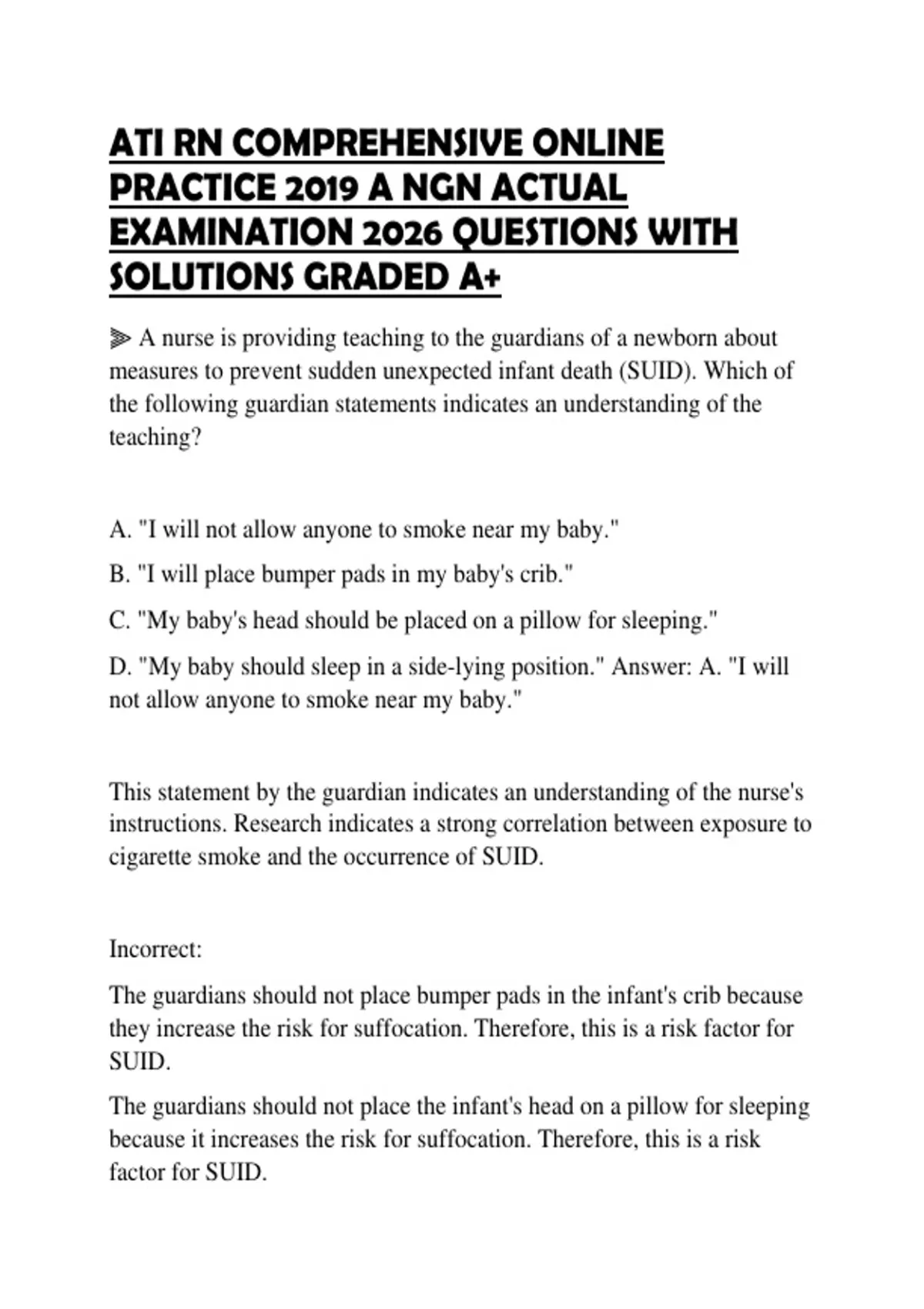 ATI RN COMPREHENSIVE ONLINE PRACTICE 2019 A NGN ACTUAL EXAMINATION 2026 ...