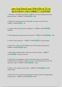 Auto Tech Final Exam UPDATED ACTUAL  QUESTIONS AND CORRECT ANSWERS