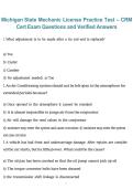 Michigan State Mechanic License Practice Test &ndash; CRM Certification Exam Questions with Verified Answers 2026&sol;2027