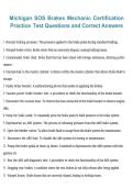 Michigan SOS Brakes Mechanic Certification Practice Test 2026&sol;2027 &ndash; Exam Questions with Correct Answers