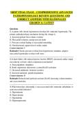 NR507 FINAL EXAM &ndash; COMPREHENSIVE ADVANCED  PATHOPHYSIOLOGY REVIEW QUESTIONS AND  CORRECT ANSWERS WITH RATIONALES   GRADED A&plus; LATEST