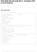 WGU D560 Internal Audit Quiz 1 &ndash; Questions With Correct Solutions
