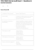 WGU D560 Internal Audit Exam 1 &ndash; Questions & Correct Answers