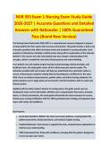 NUR 353 Exam 1 - NURSING EXAM STUDY GUIDE 2026-2027 ACCURATE QUESTIONS AND CORRECT DETAILED ANSWERS WITH RATIONALES &vert;&vert; 100&percnt; GUARANTEED PASS <BRAND NEW VERSION>