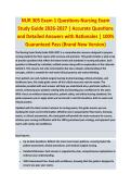 NUR 305 Exam 1 Questions - NURSING EXAM STUDY GUIDE 2026-2027 ACCURATE QUESTIONS AND CORRECT DETAILED ANSWERS WITH RATIONALES &vert;&vert; 100&percnt; GUARANTEED PASS <BRAND NEW VERSION>