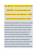 NUR 288 Exam 1 - NURSING EXAM STUDY GUIDE 2026-2027 ACCURATE QUESTIONS AND CORRECT DETAILED ANSWERS WITH RATIONALES &vert;&vert; 100&percnt; GUARANTEED PASS <BRAND NEW VERSION>