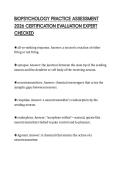 BIOPSYCHOLOGY PRACTICE ASSESSMENT 2026 CERTIFICATION EVALUATION EXPERT CHECKED