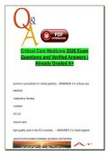 Critical Care Medicine &vert; 2026 Exam Questions and Verified Answers &vert; A&plus; Graded ICU&comma; Sedation & Ventilation Guide