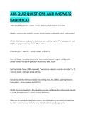 APA Quiz questions and answers graded a&plus;
