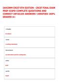 IAHCSMM CRCST 8TH EDITION - CRCST FINAL EXAM  PREP JCSPD COMPLETE QUESTIONS AND  CORRECT DETAILED ANSWERS VERIFIED 100&percnt;  GRADED A&plus; 