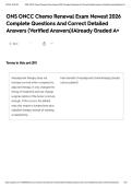 ONS ONCC Chemo Renewal Exam Newest 2026 Complete Questions And Correct Detailed Answers &lpar;Verified Answers&rpar;&vert;Already Graded A&plus;