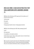 BIOS 242 WEEK 3 QUIZ MCQS PRACTICE TEST 2026 QUESTIONS WITH ANSWERS GRADED A&plus;