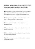 BIOS 242 WEEK 9 FINAL EXAM PRACTICE TEST 2026 QUESTIONS ANSWERS GRADED A&plus;