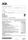 2025 AQA GCSE SPANISH 8698&sol;LF PAPER 1 LISTENING FOUNDATION TIER QUESTION PAPER &plus; MARK SCHEME