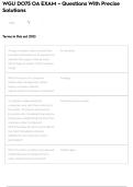 WGU DO75 OA EXAM &ndash; Questions With Precise Solutions