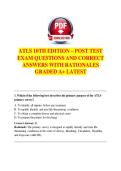 ATLS 10TH EDITION &ndash; POST TEST  EXAM QUESTIONS AND CORRECT  ANSWERS WITH RATIONALES  GRADED A&plus; LATEST