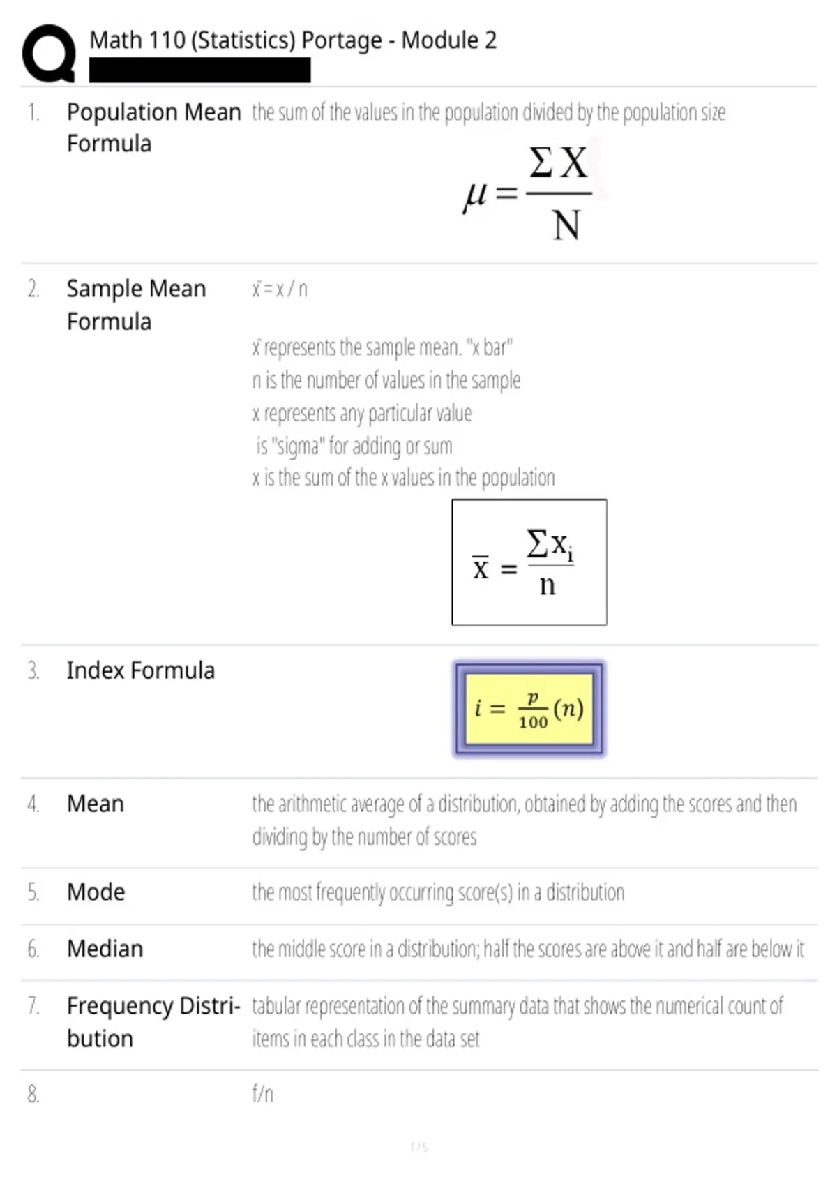 Math 110 (Statistics) Portage - Module 2 Questions and Answers ...
