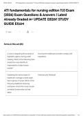 ATI fundamentals for nursing edition 11&period;0 Exam &lpar;2026&rpar; Exam Questions & Answers &lowbar; Latest Already Graded A&plus; UPDATE &lowbar;2026&excl;&excl; STUDY GUIDE EXAM 