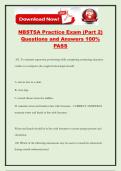 NBSTSA Practice Exam &lpar;Part 2&rpar; Questions and Answers 100&percnt; PASS