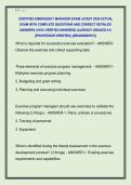 CERTIFIED EMERGENCY MANAGER EXAM LATEST 2026 ACTUAL  EXAM WITH COMPLETE QUESTIONS AND CORRECT DETAILED  ANSWERS &lpar;100&percnt; VERIFIED ANSWERS&rpar; &vert;ALREADY GRADED A&plus;&vert;  &vert;&vert;PROFESSOR VERIFIED&vert;&vert; &vert;&vert;BRANDNEW&excl;&excl;&excl;&vert;&vert; 