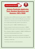 Arizona Pesticide Applicator Test&comma; Random Questions and Answers 100&percnt; PASS