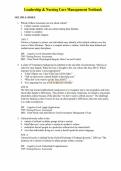 Leadership & Nursing Care Management Testbank 