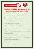 RN test 3 NCLEX questions WITH Correct Answers 100&percnt; PASS