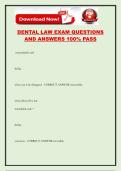 DENTAL LAW EXAM QUESTIONS AND ANSWERS 100&percnt; PASS