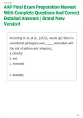 AAP Final Exam Preparation Newest  With Complete Questions And Correct  Detailed Answers&vert; Brand New  Version&excl;  
