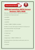 NIFA test questions WITH Correct Answers 100&percnt; PASS