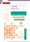 Fundamental Nursing Skills and Concepts &lpar;12th Edition&comma; Barbara Timby&rpar; &ndash; Verified Test Bank & Study Guide &lpar;All Chapters Included&rpar;