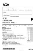 2025 AQA GCSE CHEMISTRY 8462&sol;2F PAPER 2 FOUNDATION TIER QUESTION PAPER &plus; MARK SCHEME