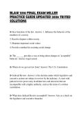 BLAW 3310 FINAL EXAM MILLER PRACTICE GUIDE UPDATED 2026 TESTED SOLUTIONS