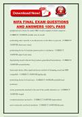 NIFA FINAL EXAM QUESTIONS AND ANSWERS 100&percnt; PASS