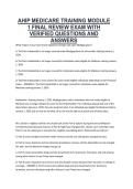 AHIP Medicare Training Module 1 &ndash; Final Review Exam&comma; America&rsquo;s Health Insurance Plans &lpar;AHIP&rpar; &ndash; Verified Questions and Answers