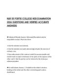 NUR 101 FORTIS COLLEGE HESI EXAMINATION 2026 QUESTIONS AND VERIFIED ACCURATE ANSWERS