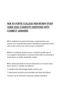NUR 101 FORTIS COLLEGE HESI REVIEW STUDY GUIDE 2026 COMPLETE QUESTIONS WITH CORRECT ANSWERS