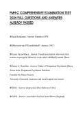 PMH-C COMPREHENSIVE EXAMINATION TEST 2026 FULL QUESTIONS AND ANSWERS ALREADY PASSED